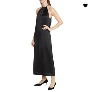Loulou Studio Morene Silk-Blend Halter-Neck Midi-Dress in Black NWT